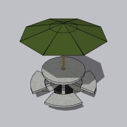 阳伞和石凳