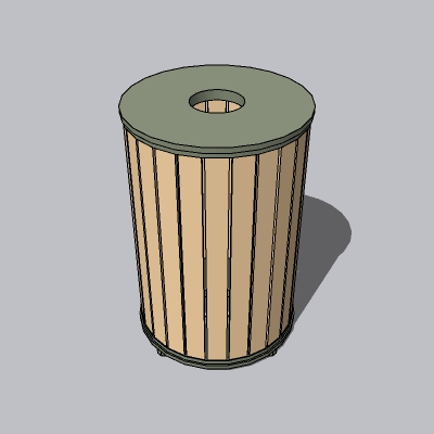 垃圾桶-简单木材