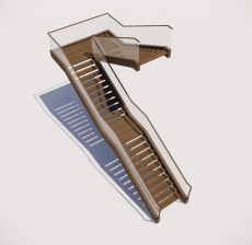 多跑式楼梯_002_景观设计模型