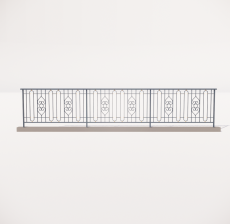 栏杆扶手_017_景观设计模型