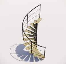 螺旋楼梯_002_景观设计模型