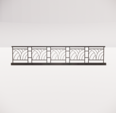 铁艺栏杆_006_景观设计模型