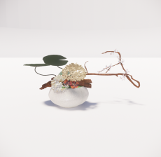 禅意盆栽花卉4_Sketchup模型