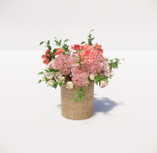 红花花瓶装饰1_Sketchup模型