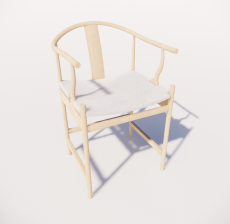 木色单椅4_Sketchup模型