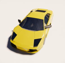 黄色兰博基尼跑车2_Sketchup模型