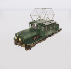复古火车_Sketchup模型