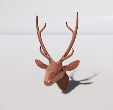 鹿头装饰件1_Sketchup模型