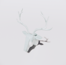 鹿头装饰件2_Sketchup模型