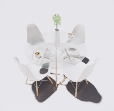 圆餐桌餐椅3_Sketchup模型