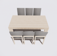 餐桌餐椅组合13_Sketchup模型