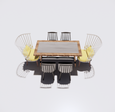 餐桌餐椅组合1_Sketchup模型