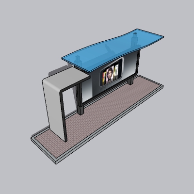 智达云公交站亭草图大师插件_草图大师模型_sketchup插件_sketchup